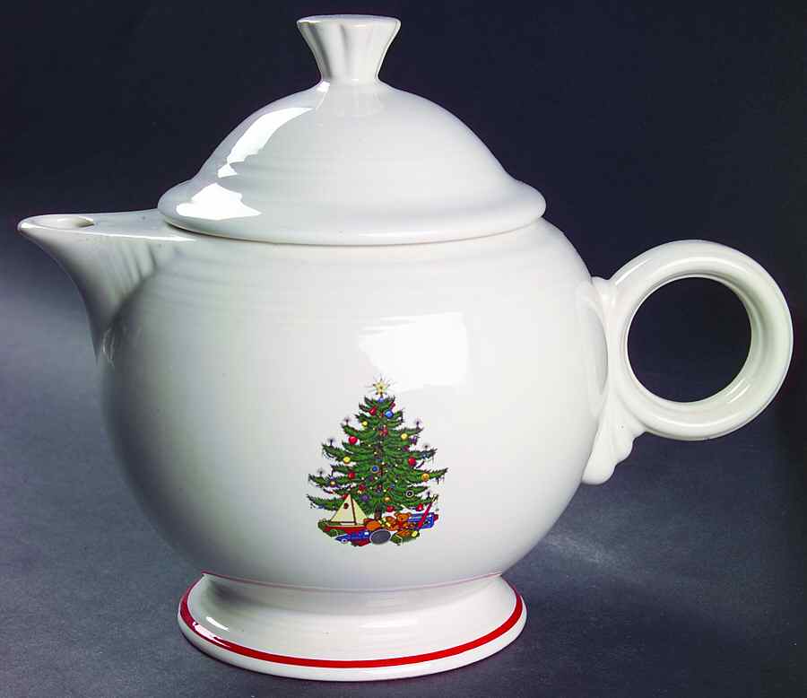 Fiesta American Christmas Tree Teapot & Lid by Homer Laughlin -1