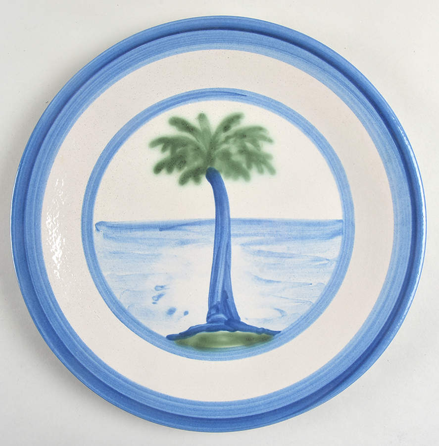 Palm Tree Dinner Plate by M A Hadley-1
