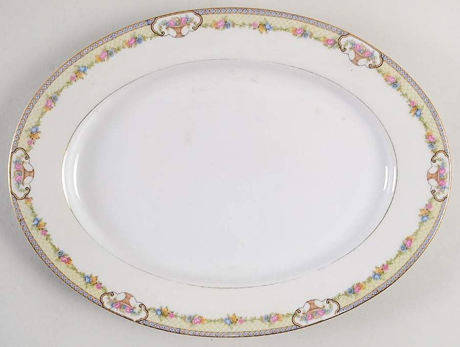 HWC22 12" Oval Serving Platter by HW (Germany, Czech)-1