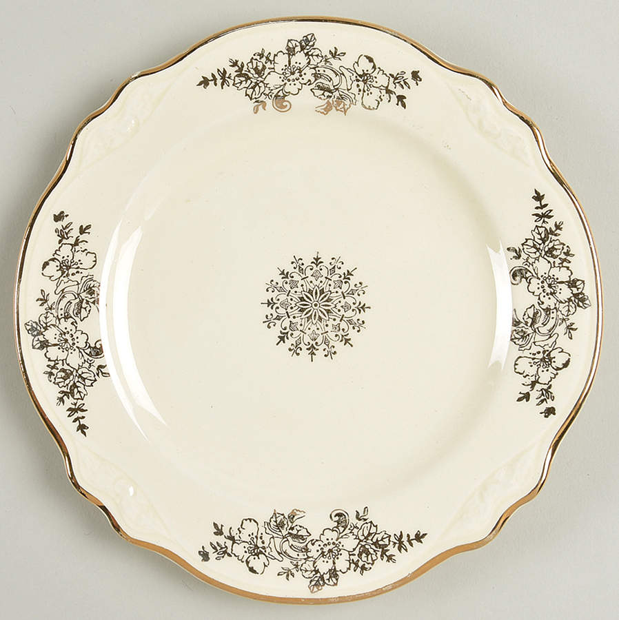 Golden Rose (Marigold Shape) Bread & Butter Plate by Homer Laughlin -1
