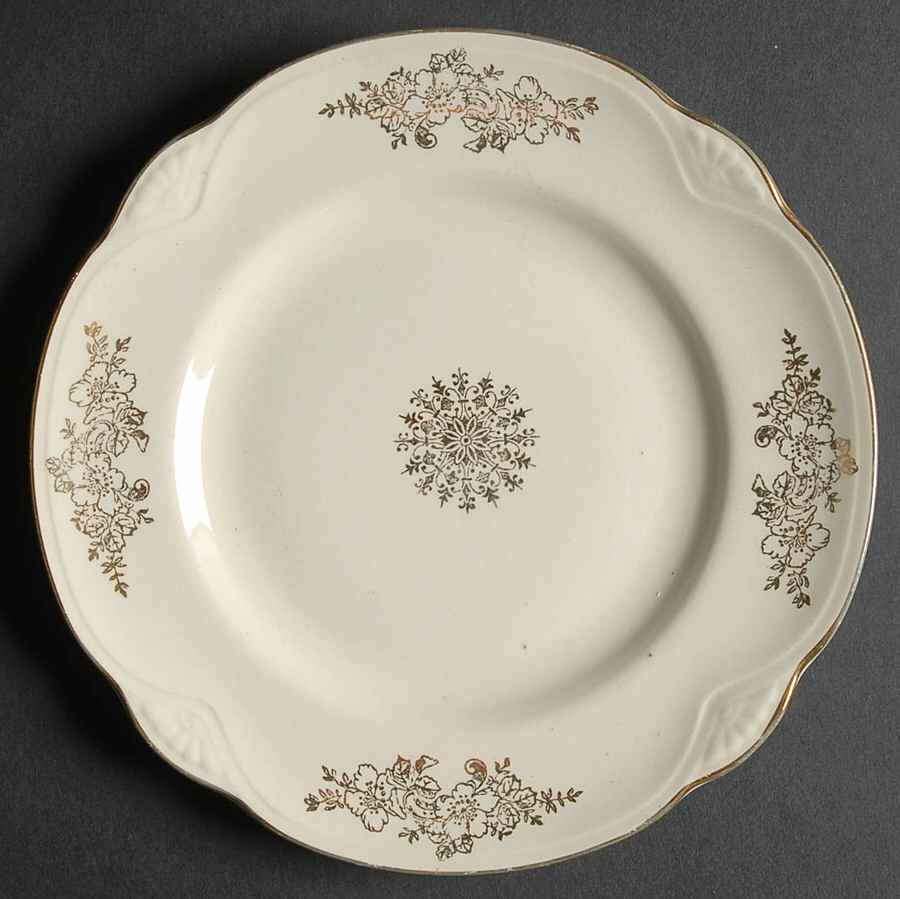 Golden Rose (Marigold Shape) Dessert/Pie Plate by Homer Laughlin -1