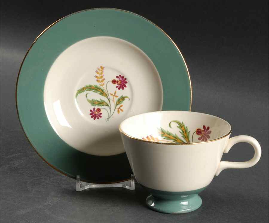 HLC3148 Footed Cup & Saucer Set by Homer Laughlin -1