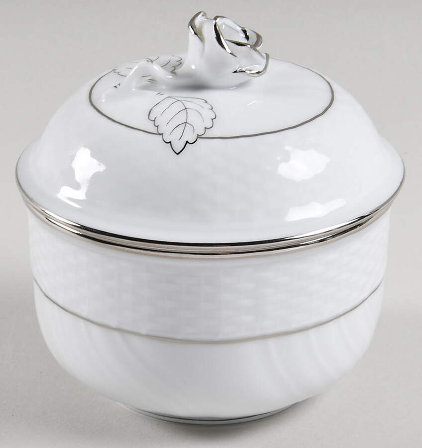 Platinum Edge Sugar Bowl & Lid by Herend-1
