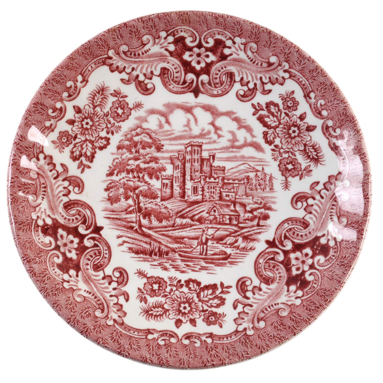 Olde Country Castles Red Saucer by Hostess Tableware-1