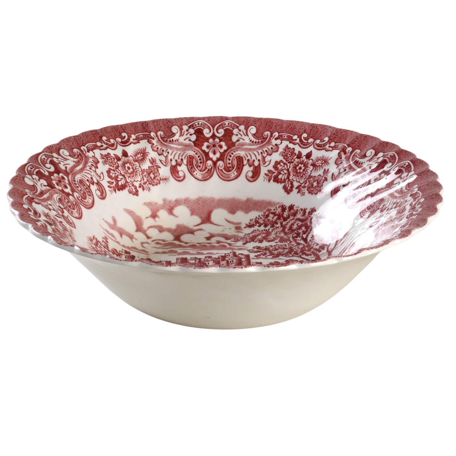 Olde Country Castles Red 8" Round Vegetable Bowl by Hostess Tableware-1