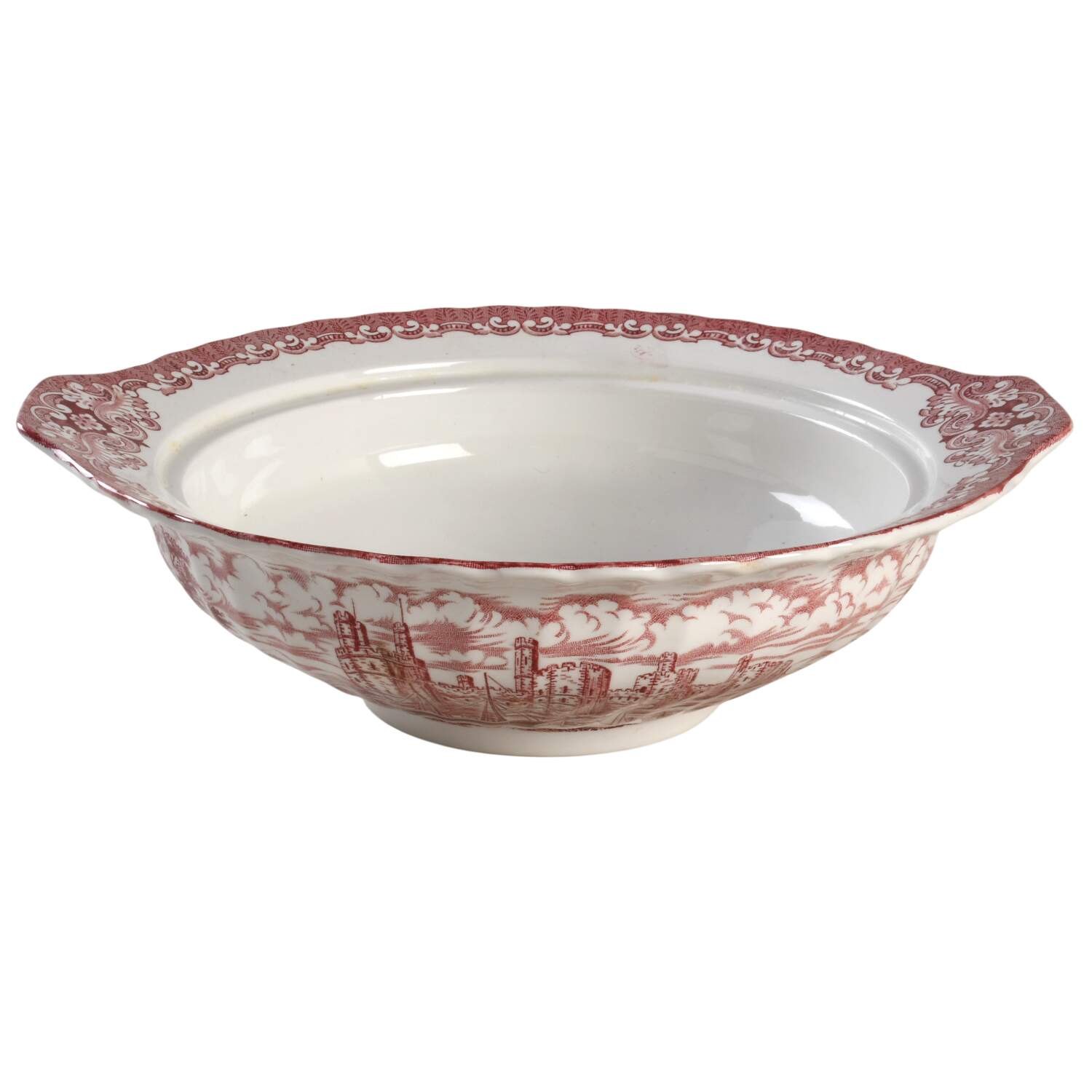 Olde Country Castles Red Round Vegetable No Lid by Hostess Tableware-1