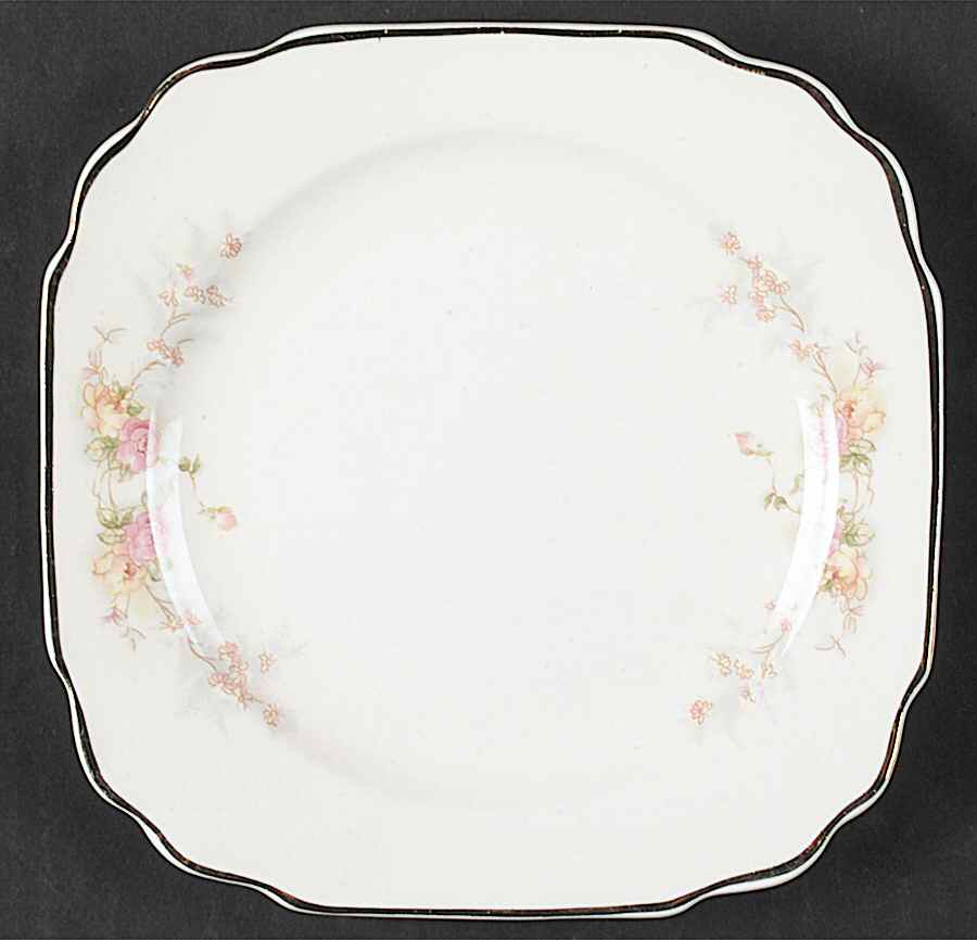 Sweetheart Rose (Virginia) Square Bread & Butter Plate by Harker-1