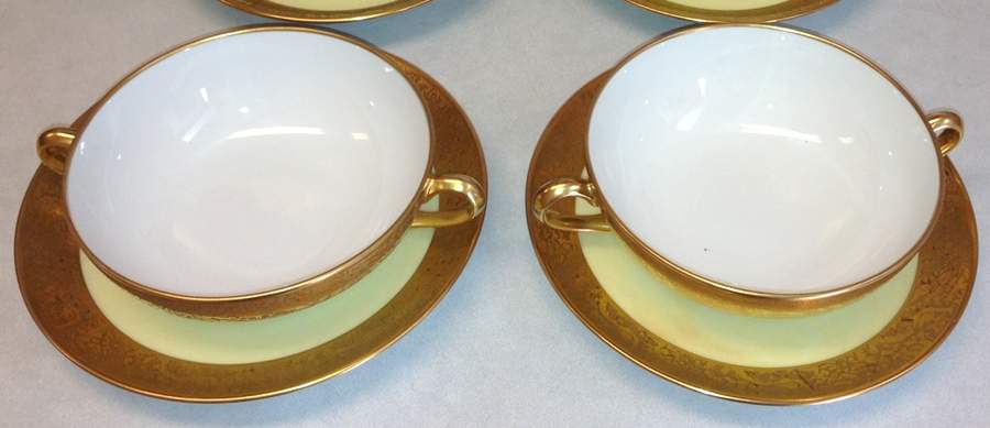 HUT1043 Flat Cream Soup Bowl & Saucer Set by Hutschenreuther-1