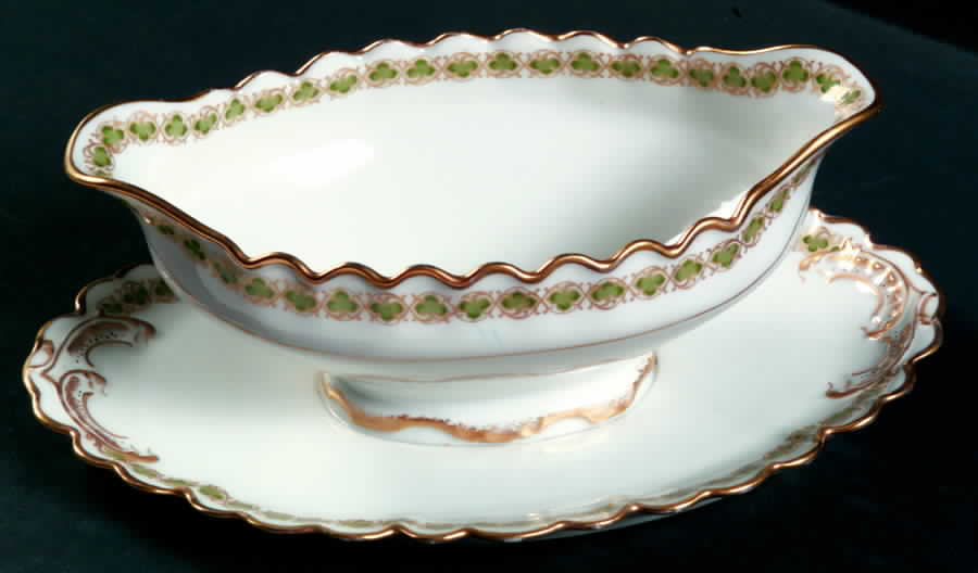 Schleiger 960-1 Gravy Boat with Attached Underplate by Haviland-1