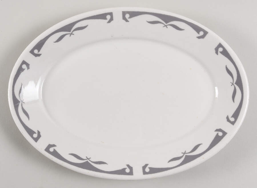 Gray Wing 12" Oval Serving Platter by Homer Laughlin -1