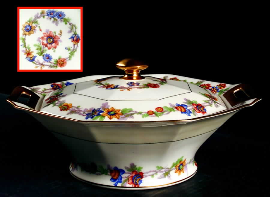 Amboise (Floral, Multisides) Round Covered Vegetable by Haviland-1