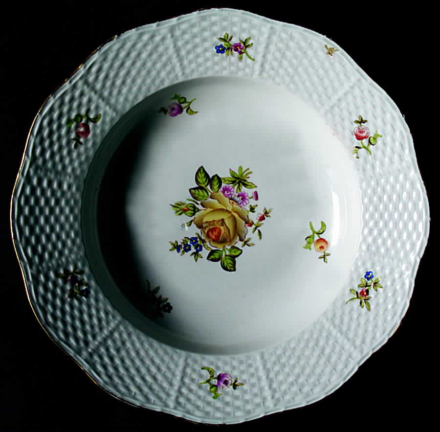 Petit Bouquet de Rose Rim Soup Bowl by Herend-1