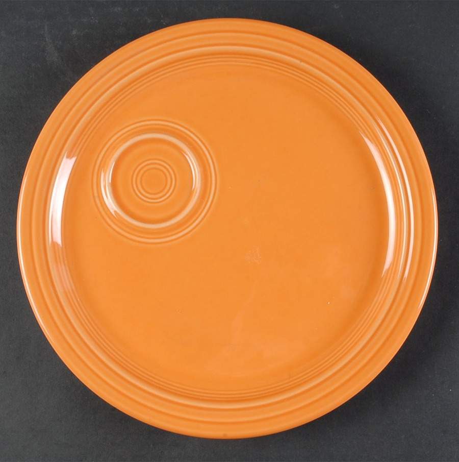 Fiesta Tangerine (Intro 2003) Snack Plate by Homer Laughlin -1