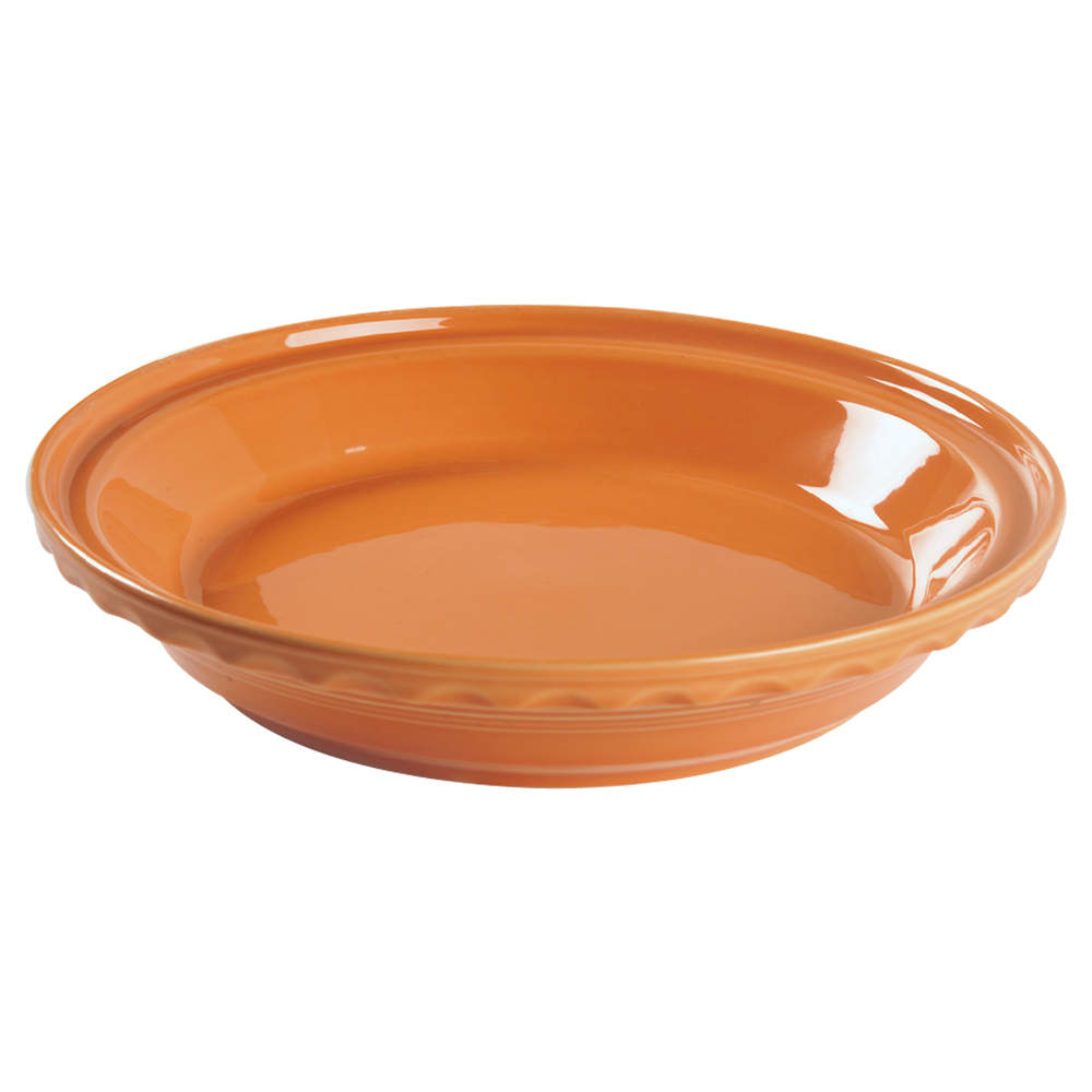 Fiesta Tangerine (Intro 2003) 10" Pie Baking Plate by Homer Laughlin -1
