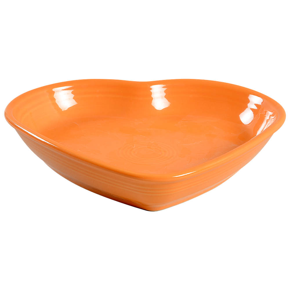Fiesta Tangerine (Intro 2003) 9" Heart Shaped Bowl by Homer Laughlin -1