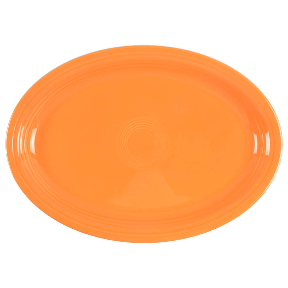 Fiesta Tangerine (Intro 2003) 19" Oval Serving Platter by Homer Laughlin -1