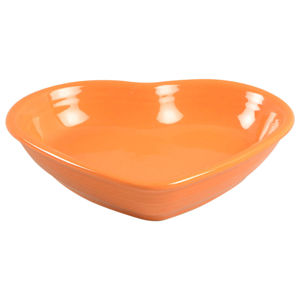 Fiesta Tangerine (Intro 2003) 7" Heart Shaped Bowl by Homer Laughlin -1