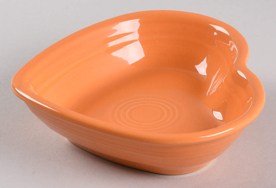 Fiesta Tangerine (Intro 2003) 6" Heart Shaped Bowl by Homer Laughlin -1