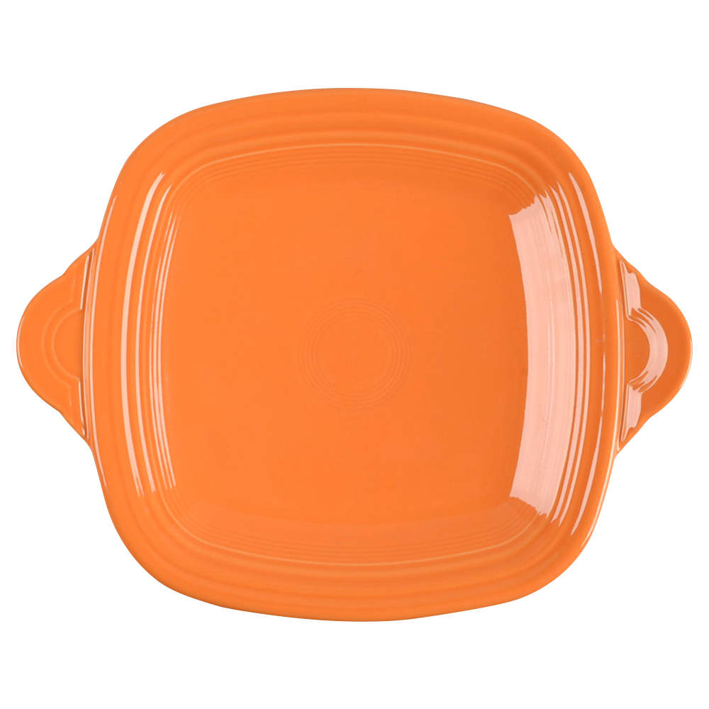 Fiesta Tangerine (Intro 2003) Handled Square Tray by Homer Laughlin -1
