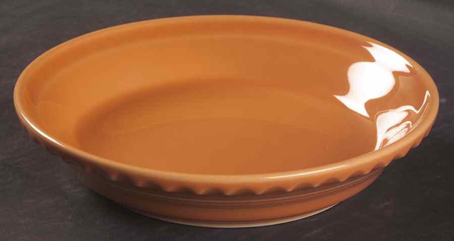 Fiesta Tangerine (Intro 2003) 8'' Pie Baking Plate by Homer Laughlin -1