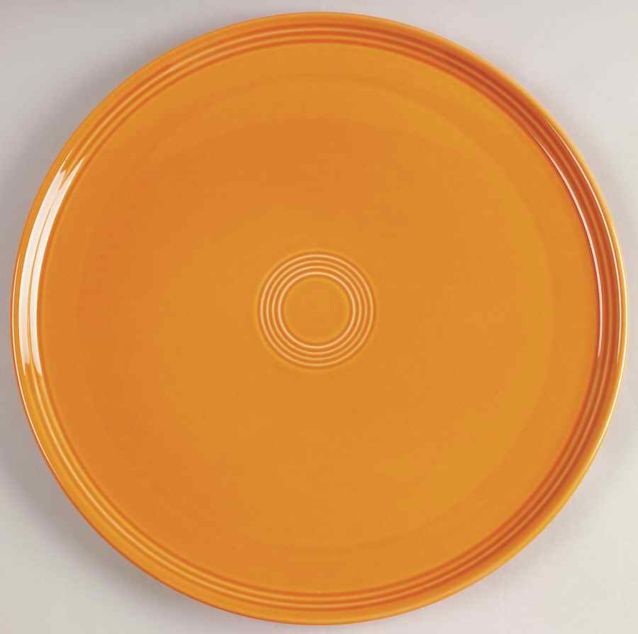 Fiesta Tangerine (Intro 2003) 12" Pizza Tray by Homer Laughlin -1