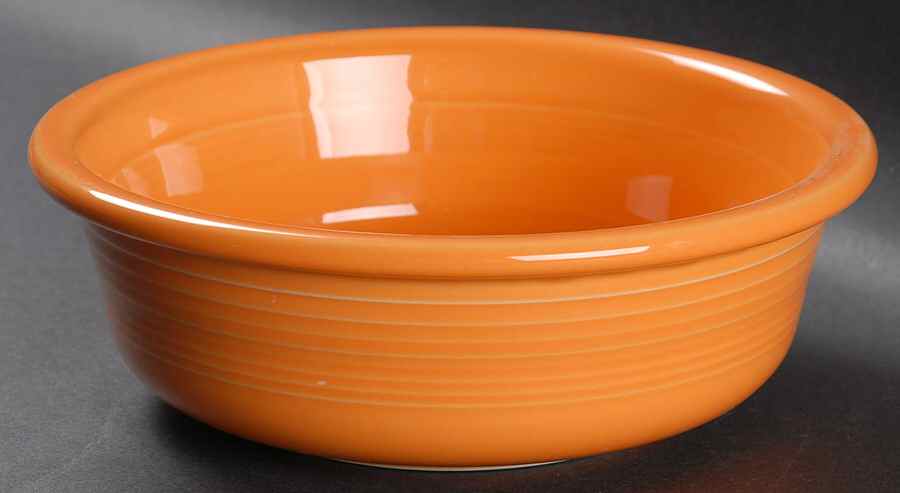 Fiesta Tangerine (Intro 2003) 7" Round Vegetable Bowl by Homer Laughlin -1