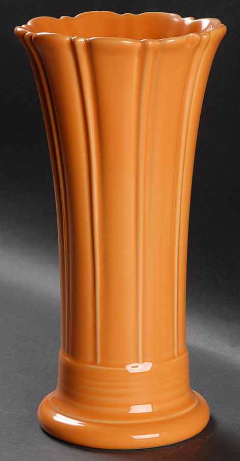 Fiesta Tangerine (Intro 2003) 9" Flared Vase by Homer Laughlin -1
