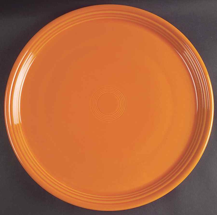 Fiesta Tangerine (Intro 2003) 15" Pizza Tray by Homer Laughlin -1