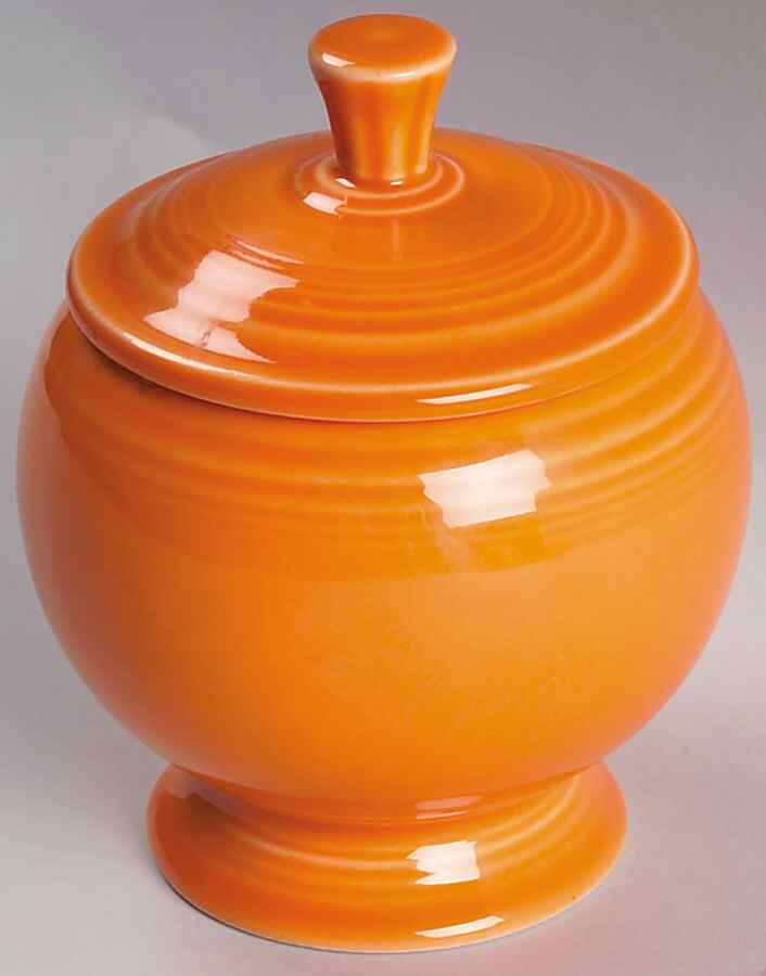 Fiesta Tangerine (Intro 2003) Individual Sugar Bowl & Lid by Homer Laughlin -1