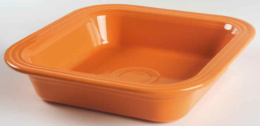 Fiesta Tangerine (Intro 2003) 10" Square Baker by Homer Laughlin -1