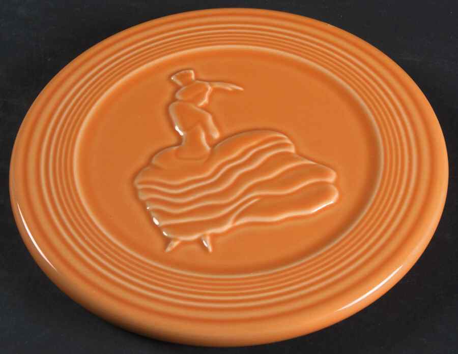 Fiesta Tangerine (Intro 2003) Trivet by Homer Laughlin -1