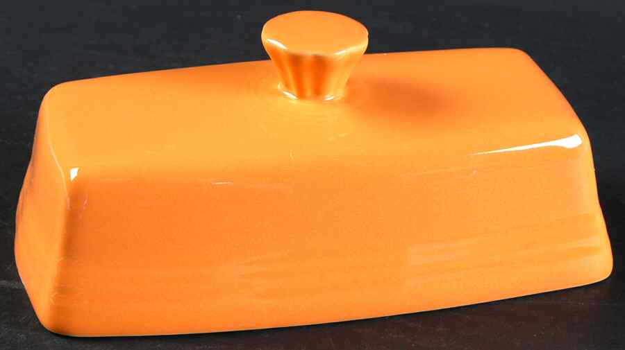 Fiesta Tangerine (Intro 2003) Lid for Extra Large 1/4 Lb Butter by Homer Laughlin -1