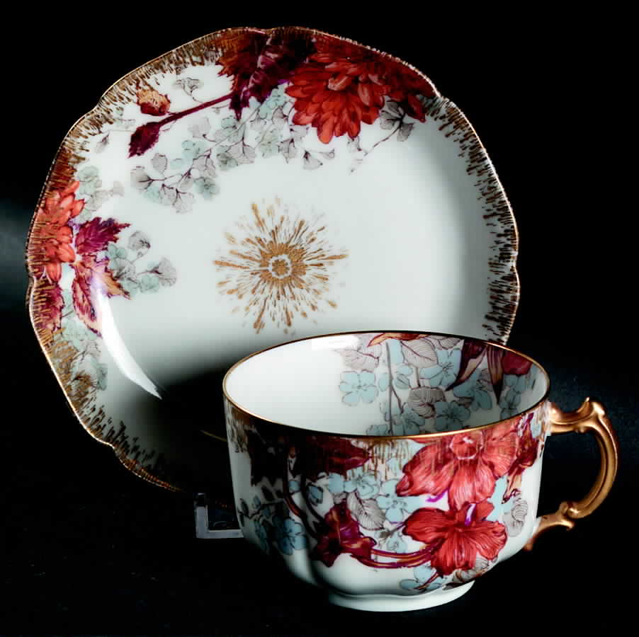 H2592 Flat Cup & Saucer Set by Haviland-1