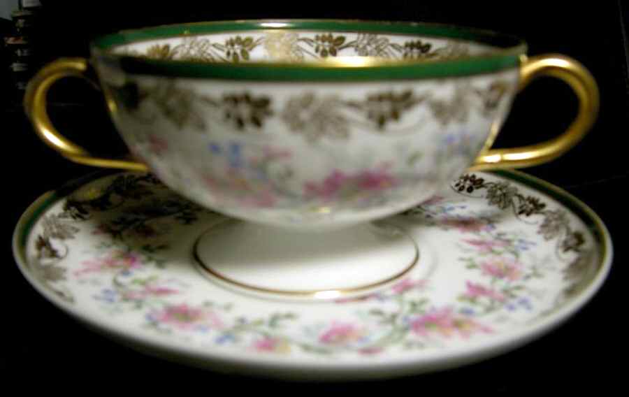 H2649 Footed Cream Soup Bowl & Saucer Set by Haviland-1