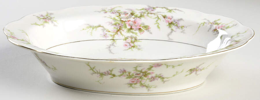 Rosalinde (France, Lutece Shape) 9" Oval Vegetable Bowl by Haviland-1