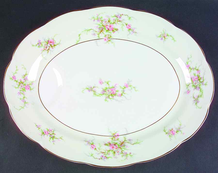 Rosalinde (France, Lutece Shape) 16" Oval Serving Platter by Haviland-1