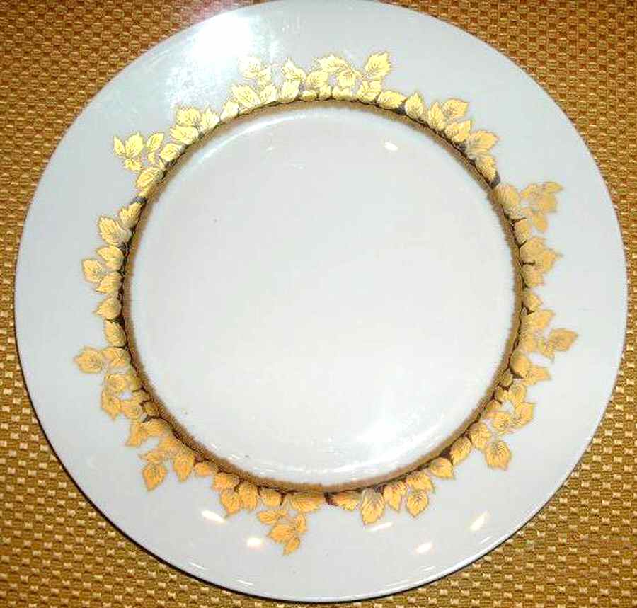Feuiles Or Dinner Plate by Haviland-1