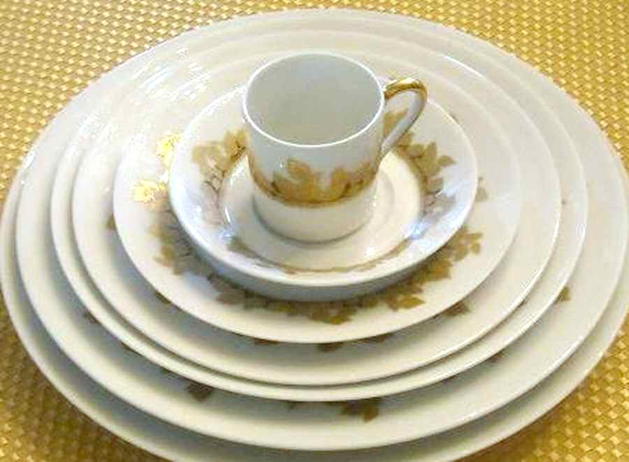 Feuiles Or Flat Demitasse Cup & Saucer Set by Haviland-1