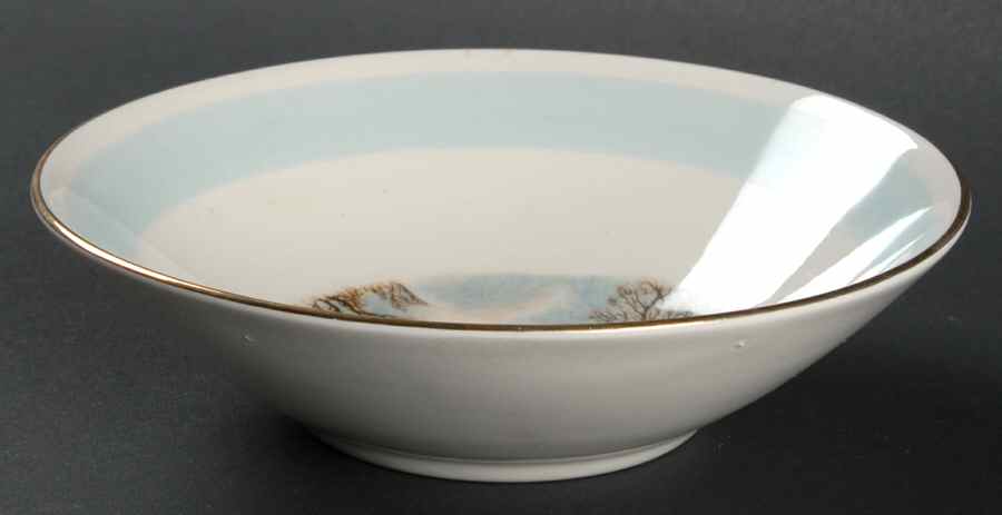 Currier and Ives Blue Band Fruit/Dessert (Sauce) Bowl by Homer Laughlin -1