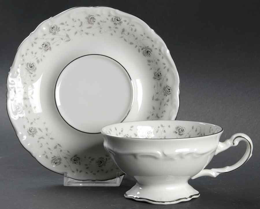 Persian Grey Footed Cup & Saucer Set by Hertel Jacob-1