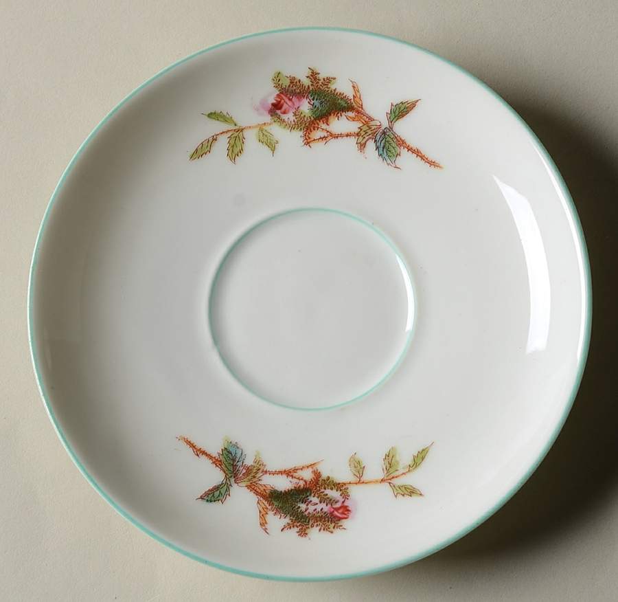 Moss Rose (Green Trim) Saucer by Haviland-1