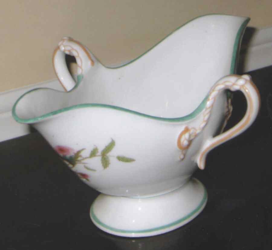 Moss Rose (Green Trim) Gravy Boat by Haviland-1
