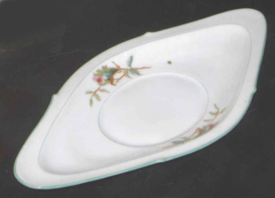 Moss Rose (Green Trim) Underplate for Gravy Boat by Haviland-1