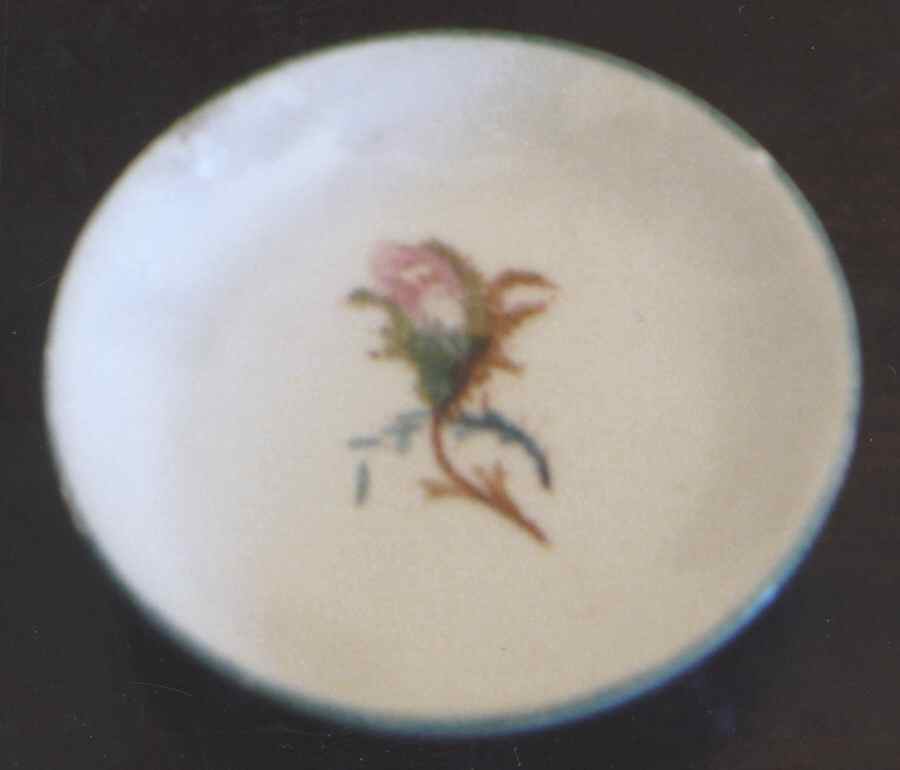 Moss Rose (Green Trim) Butter Pat by Haviland-1