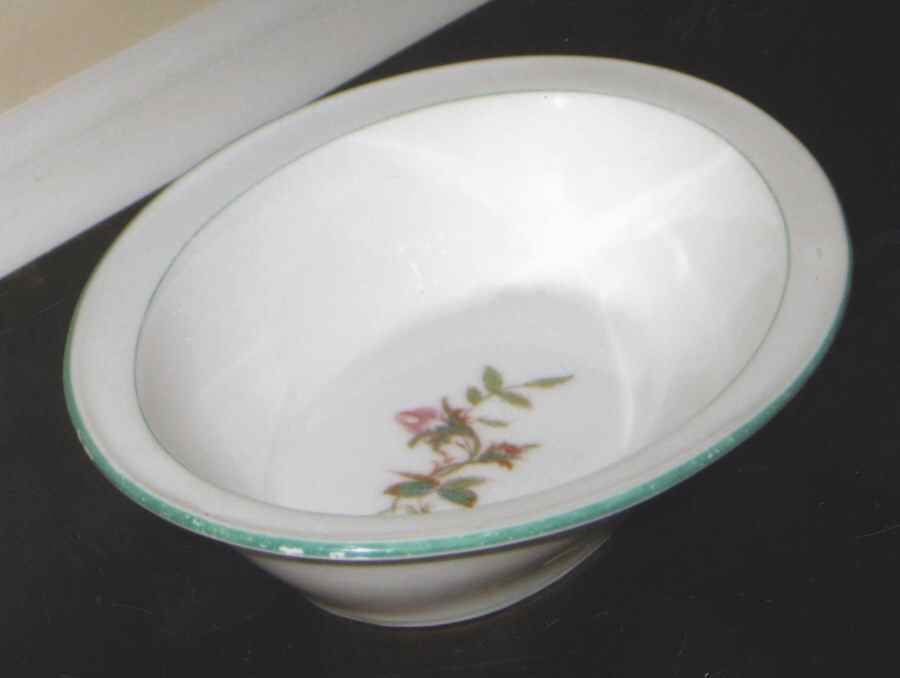 Moss Rose (Green Trim) 8" Round Vegetable Bowl by Haviland-1