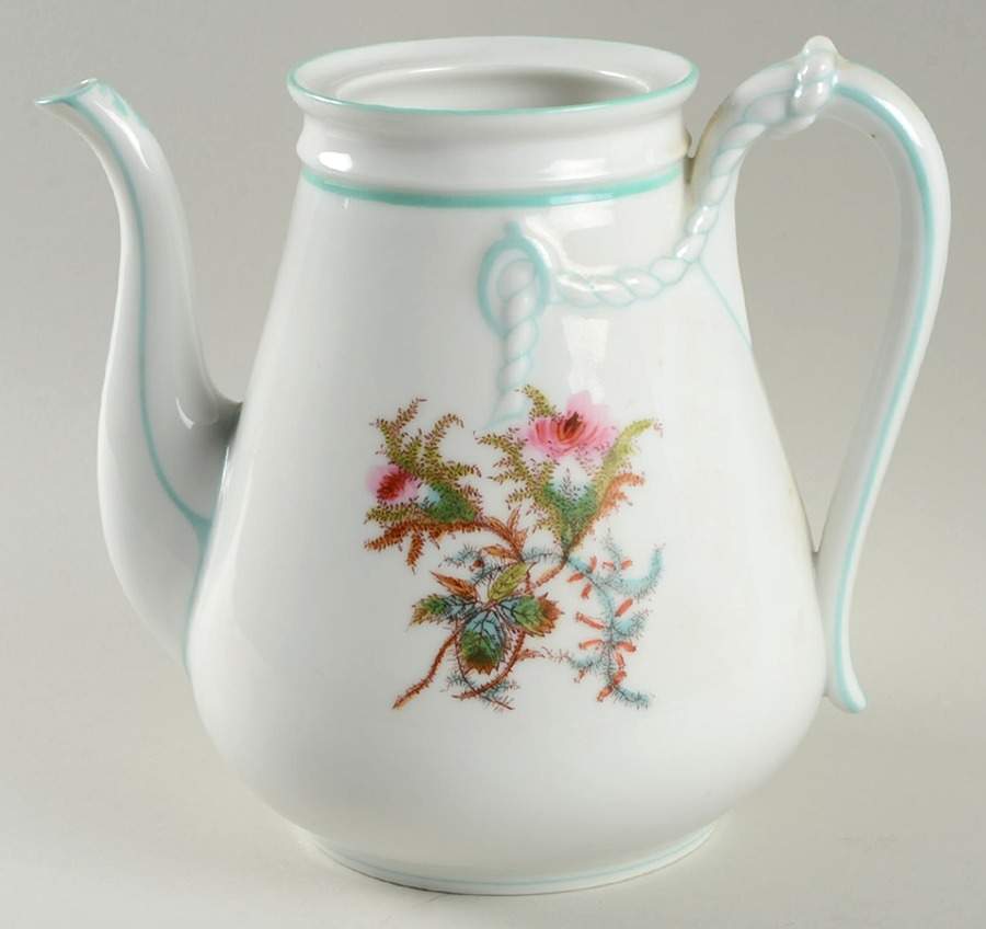 Moss Rose (Green Trim) Coffee Pot No Lid by Haviland-1
