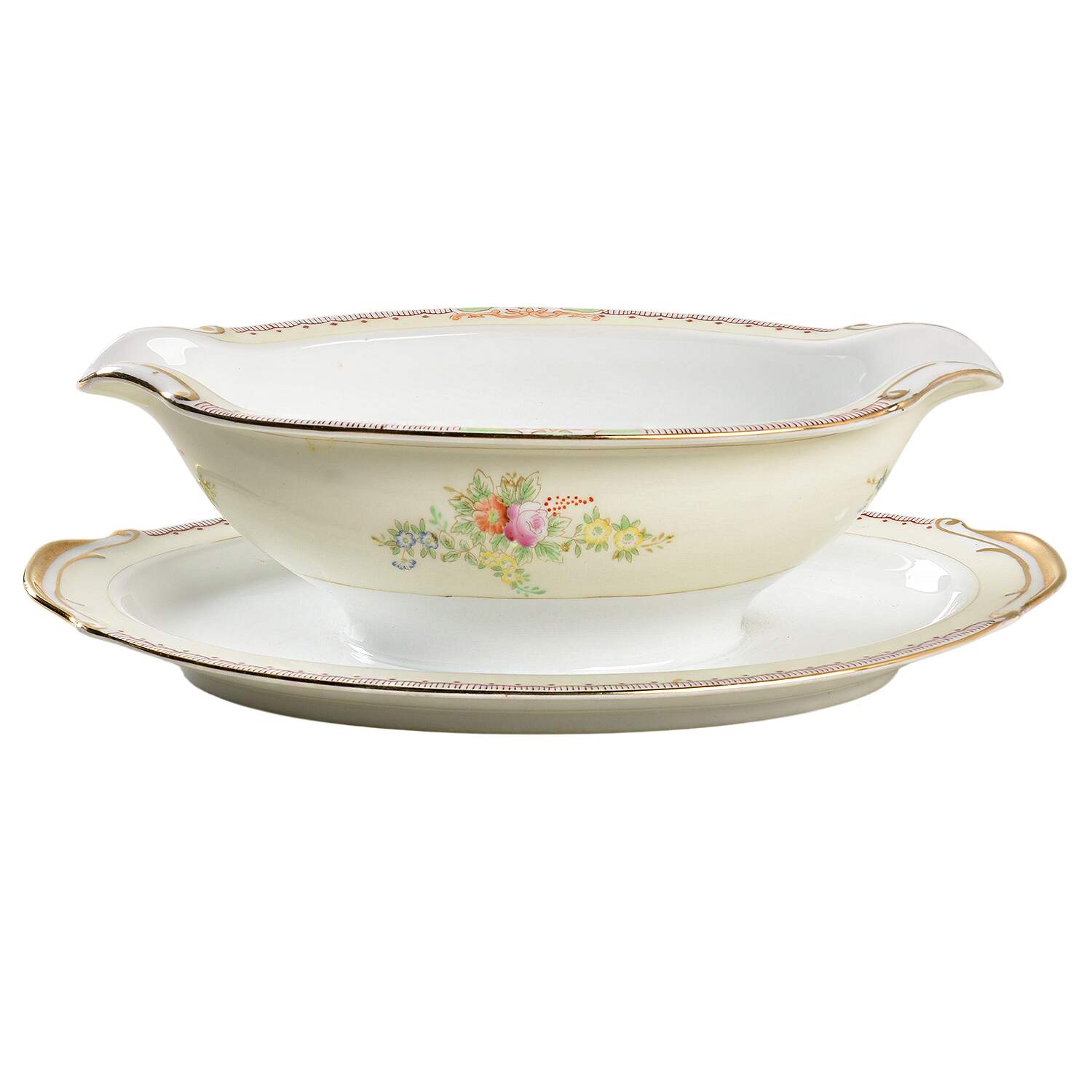 HIR45 Gravy Boat with Attached Underplate by Hira China-1