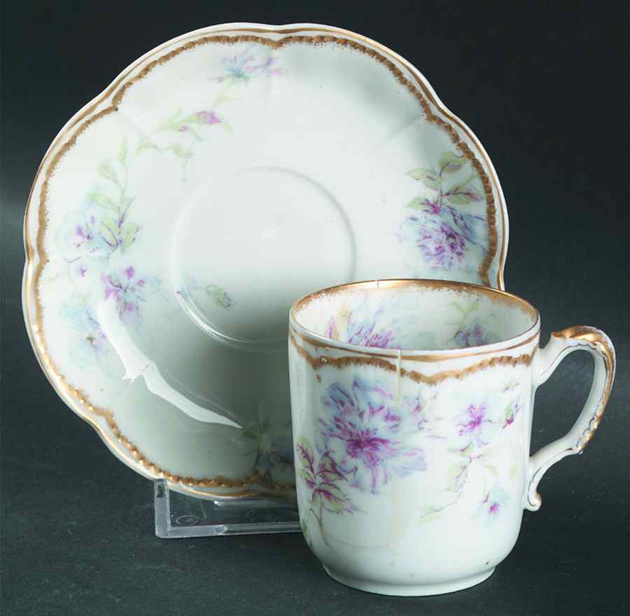 Schleiger 59-1 Flat Demitasse Cup & Saucer Set by Haviland-1