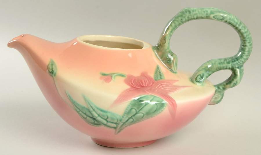 Woodland Peach Pink (Glossy) Teapot No Lid by Hull-1