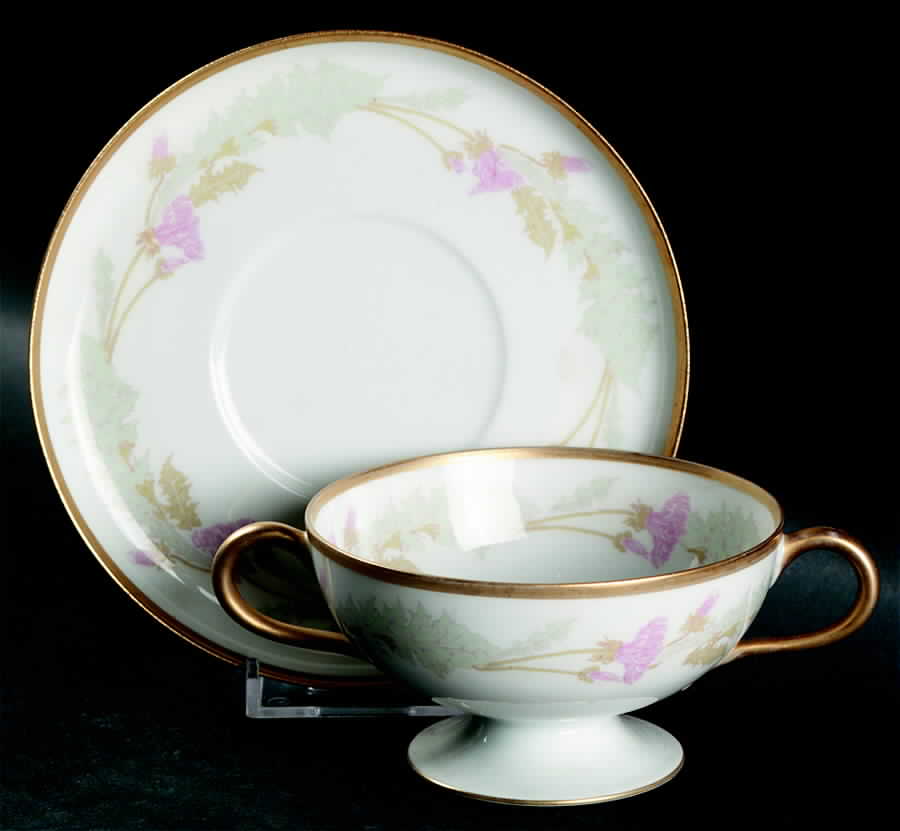 H2704 Footed Bouillon Cup & Saucer by Haviland-1